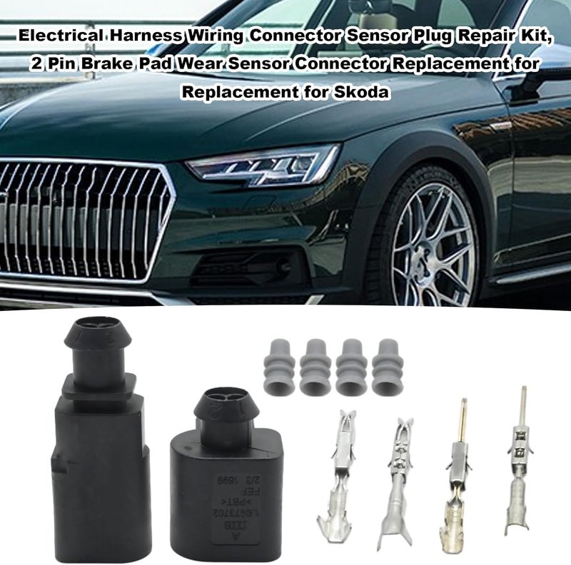Newnessai 2Pcs 1J0973802 2-Pin Electrical Harness Connector Sensor Plug Kit, Replacement for Audi A1 A2 A3 A4 A6, Replace 1J0973702 - Image 4